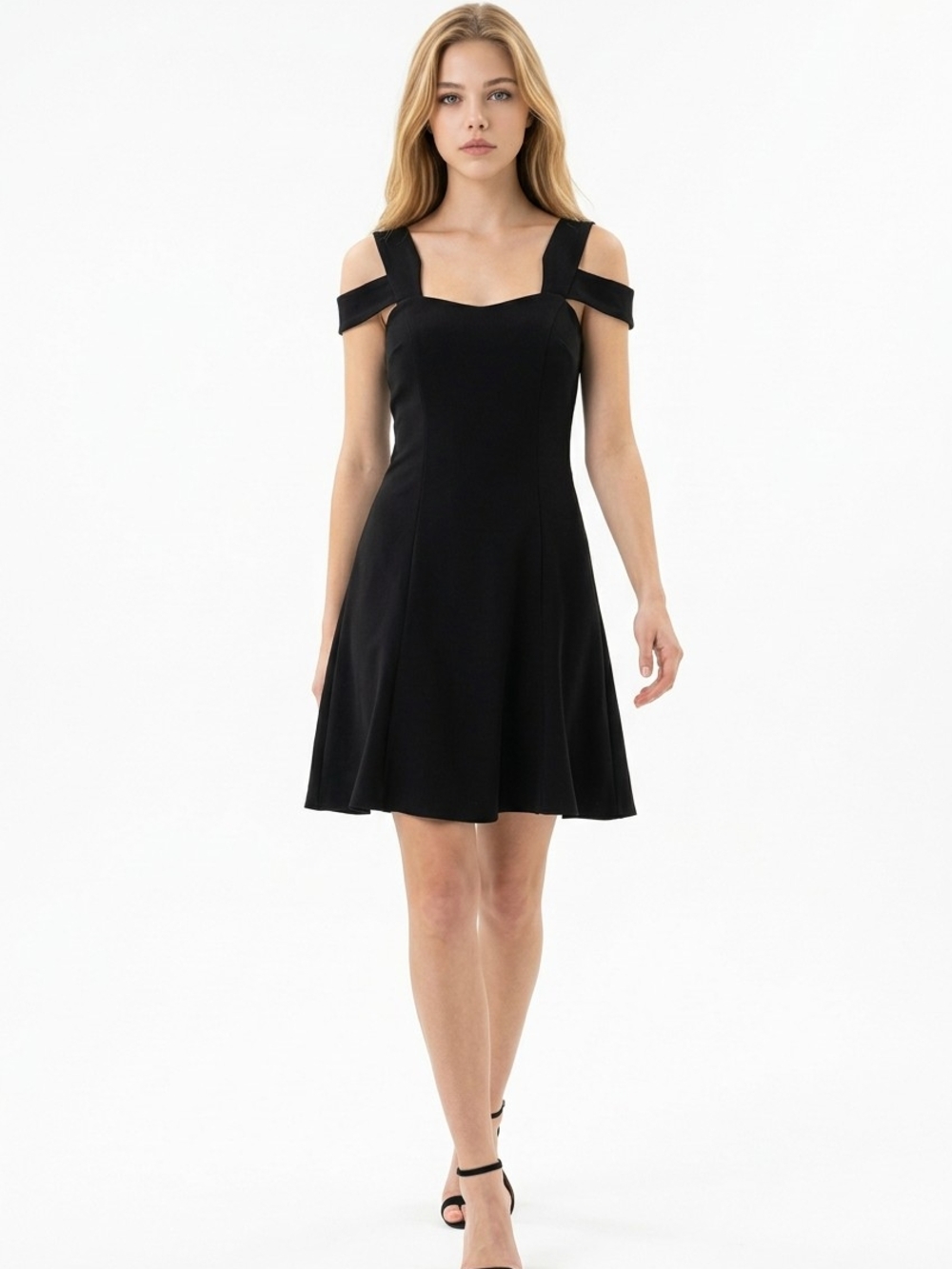 Z Spoke By Zac Posen Cold-Shoulder Black Fit & Flare Dress